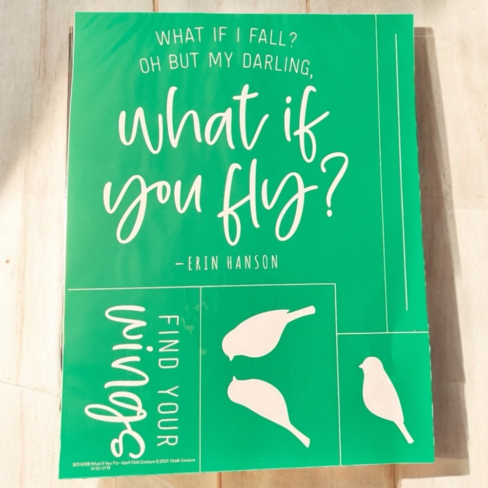 * WHAT IF YOU FLY ~ Chalk Couture Reusable Transfer Stencil ~ 8.5x11